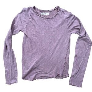 We the Free Top Womens Medium Pink Pastel Solid Long Sleeve Minimalist Grunge